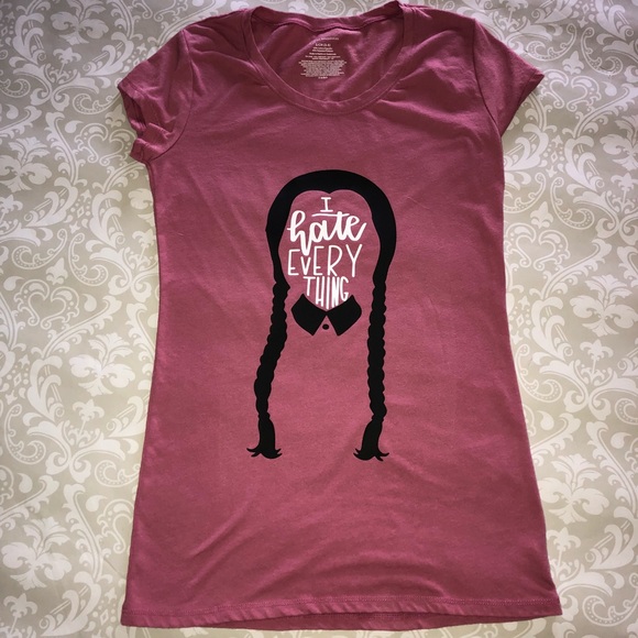 BNWT Wednesday Addams I Hate Everything Shirt - Picture 3 of 3